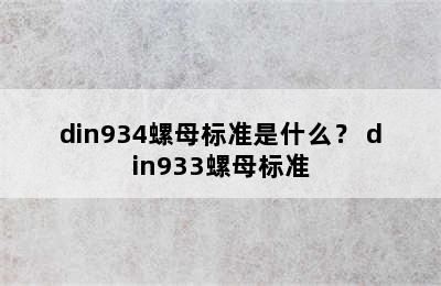 din934螺母标准是什么？ din933螺母标准